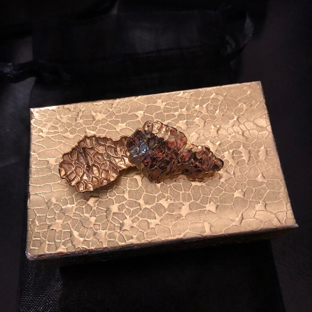 Gold nugget earrings